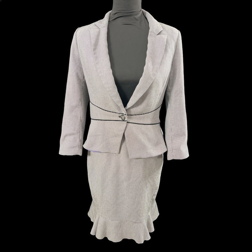 White House Black Market Houndstooth Skirt Suit Set